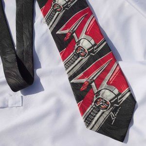 Vintage Ralph Marlin Necktie CADILLAC '59 FINS | Dennis Simon Art Mens Accessory